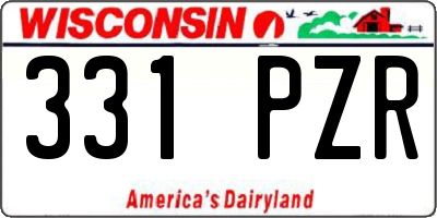 WI license plate 331PZR