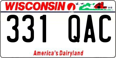WI license plate 331QAC