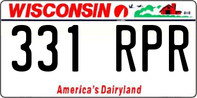 WI license plate 331RPR