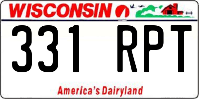 WI license plate 331RPT