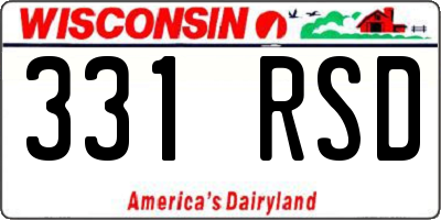 WI license plate 331RSD