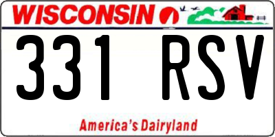 WI license plate 331RSV