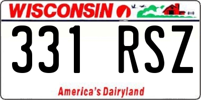 WI license plate 331RSZ
