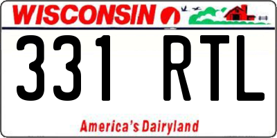 WI license plate 331RTL