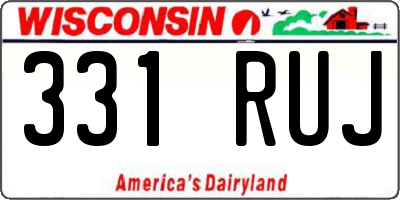 WI license plate 331RUJ