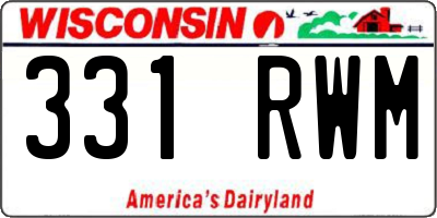 WI license plate 331RWM
