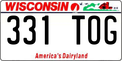 WI license plate 331TOG