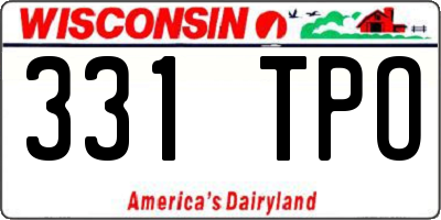 WI license plate 331TPO