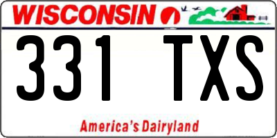 WI license plate 331TXS