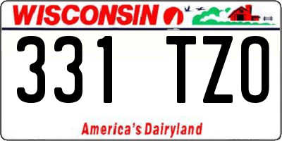 WI license plate 331TZO