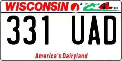 WI license plate 331UAD