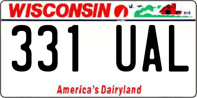 WI license plate 331UAL