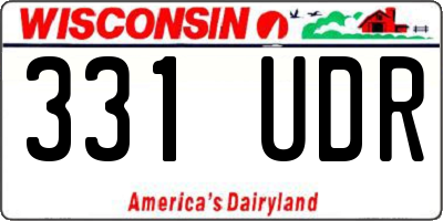 WI license plate 331UDR