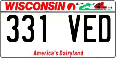WI license plate 331VED