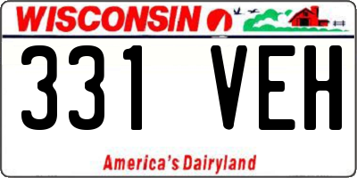 WI license plate 331VEH
