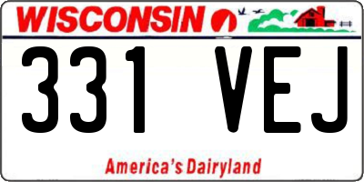 WI license plate 331VEJ