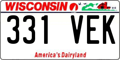 WI license plate 331VEK