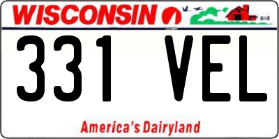 WI license plate 331VEL