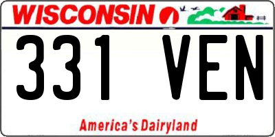 WI license plate 331VEN