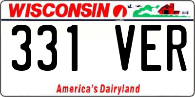 WI license plate 331VER