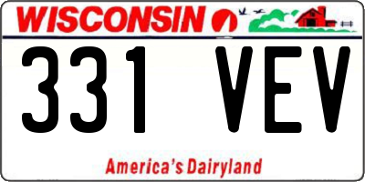 WI license plate 331VEV