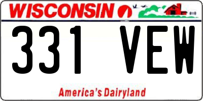 WI license plate 331VEW