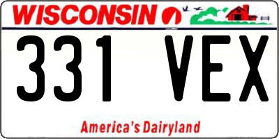 WI license plate 331VEX