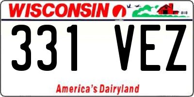 WI license plate 331VEZ