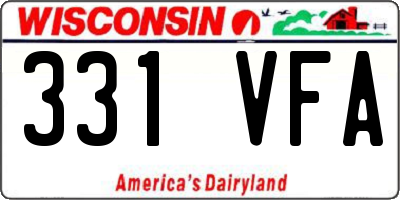 WI license plate 331VFA