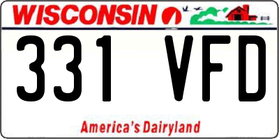 WI license plate 331VFD