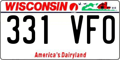WI license plate 331VFO