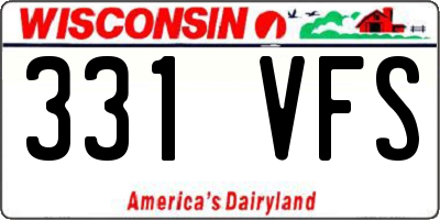 WI license plate 331VFS