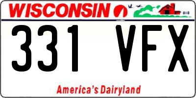 WI license plate 331VFX