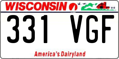 WI license plate 331VGF