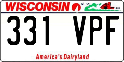 WI license plate 331VPF