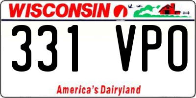 WI license plate 331VPO