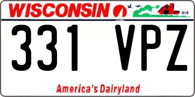 WI license plate 331VPZ