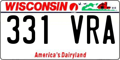 WI license plate 331VRA