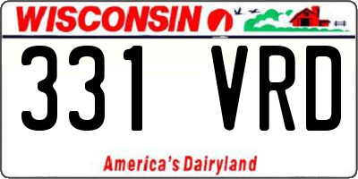 WI license plate 331VRD