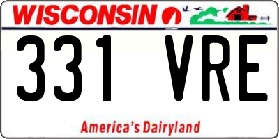 WI license plate 331VRE