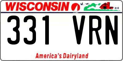 WI license plate 331VRN