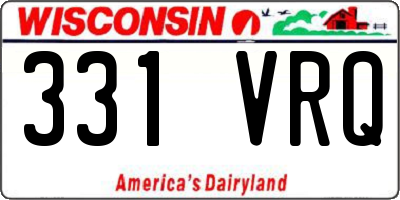 WI license plate 331VRQ