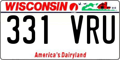 WI license plate 331VRU
