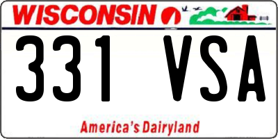 WI license plate 331VSA