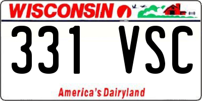 WI license plate 331VSC
