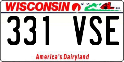 WI license plate 331VSE