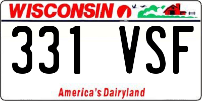 WI license plate 331VSF