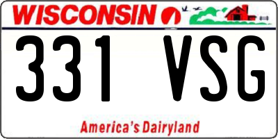WI license plate 331VSG