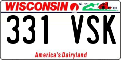 WI license plate 331VSK
