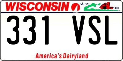 WI license plate 331VSL